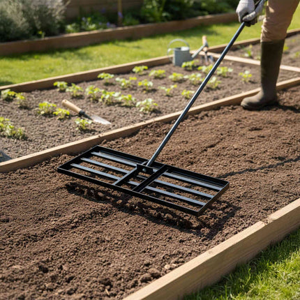 Lawn Rake, Steel, 76x25 cm, Back-Friendly Handle