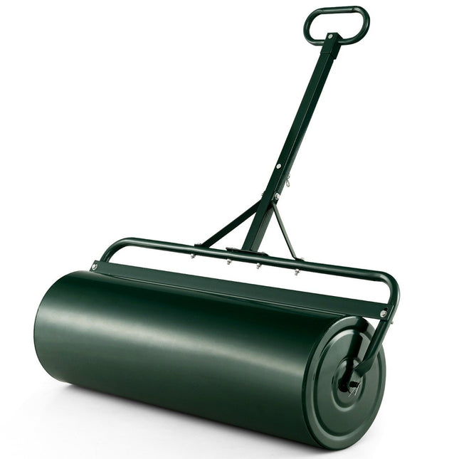 Lawn Roller Metal 113L, Fillable with Water/Sand, Green
