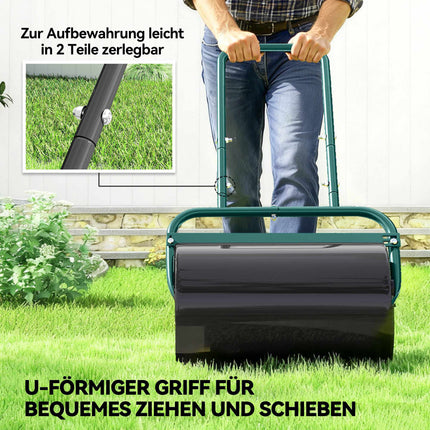 Lawn Roller, Steel, 38L Capacity, Dark Green, Easy Grip