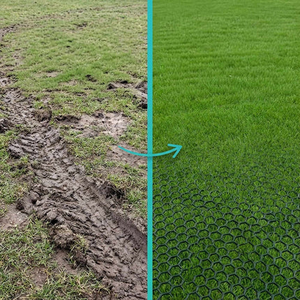 Lawn Stabilization Grid, Weather-Resistant Plastic