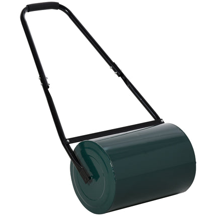 Lawn roller with U-handle, 31 cm diameter, metal, green