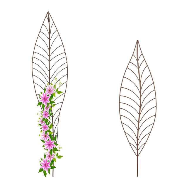 Leaf Plant Supports, Set of 2 – Metal Garden Stakes