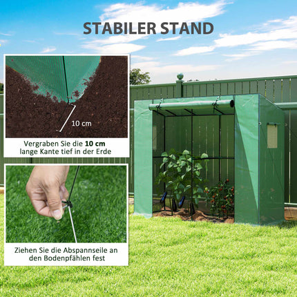 Lean-To Mini Greenhouse with UV Cover, Roll-Up Door
