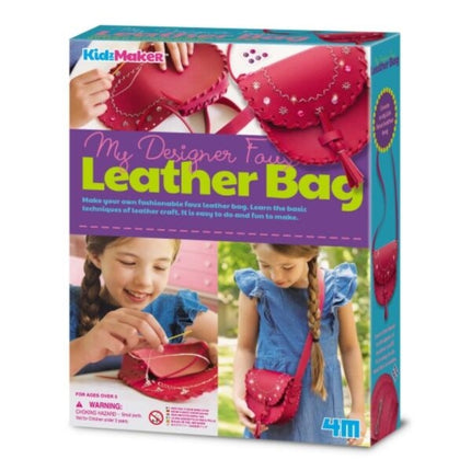 Leather Bag for Kids, 4M KidzMaker Design, Durable and Stylish