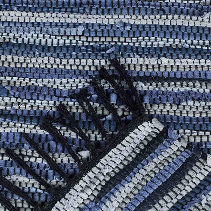 Leather & Cotton Runner Rug 60x100 cm