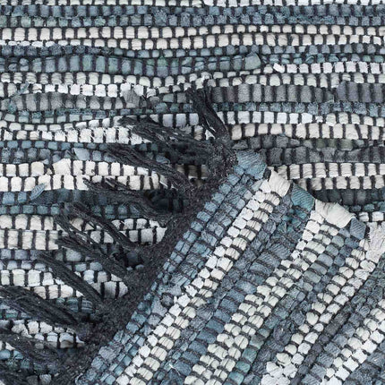 Leather & Cotton Runner Rug 60x100 cm