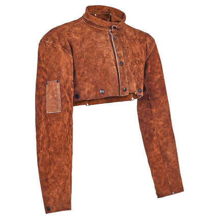 Leather Welding Cape Sleeve, Flame-Resistant Cowhide, L