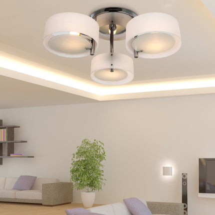 LED ceiling lamp, 3-bulb, E27 40W, warm white, Ø64cm