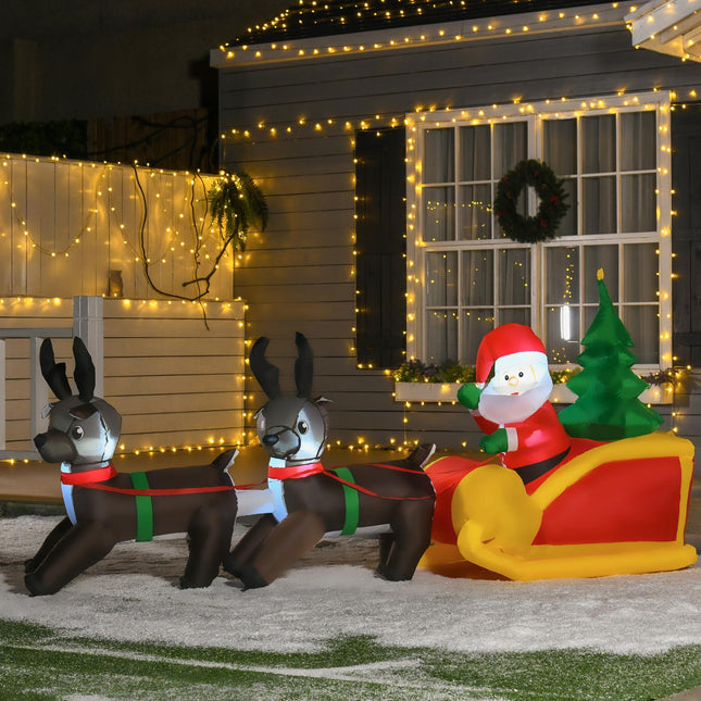 Inflatable LED Santa & Sleigh Christmas Decoration, IP44