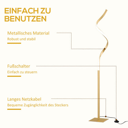 Warm white LED Spiral Floor Lamp, Waterproof, 10W