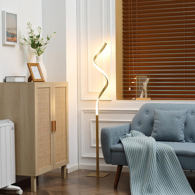 Warm white LED Spiral Floor Lamp, Waterproof, 10W