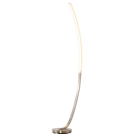 Curved LED floor lamp - warm white, aluminium, 149 cm