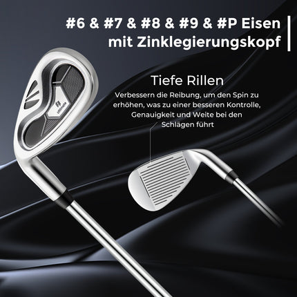Left-Handed Men's Complete Golf Club Set with Bag