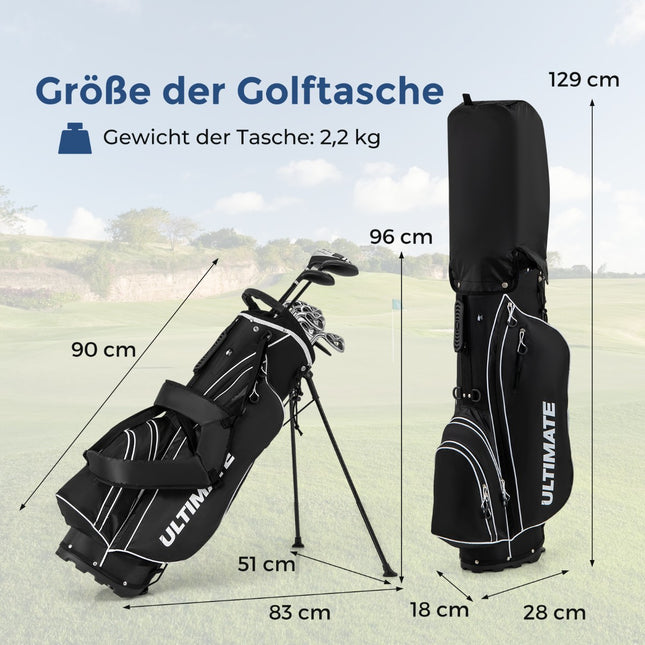 Left-Handed Men's Complete Golf Club Set with Stand Bag