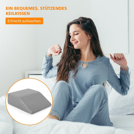 Leg Pillow with Memory Foam, Ergonomic, 60x54.5x20 cm, Gray