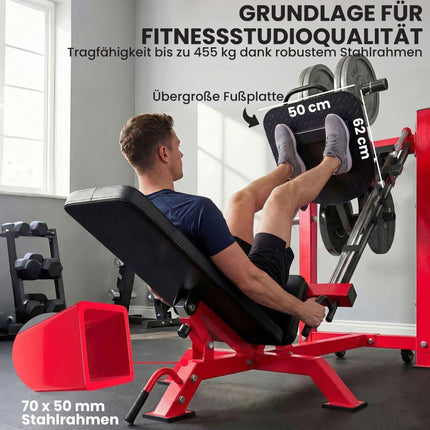 Leg Press Machine – Adjustable Backrest, Steel Frame