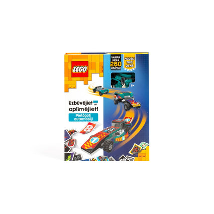 Lego Iconic Activity Book "Build And Stick: Custom Cars"- Latvian
