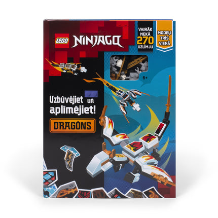 Lego Ninjago Activity Book "Build And Stick: Dragons" (In Latvian Lang.)