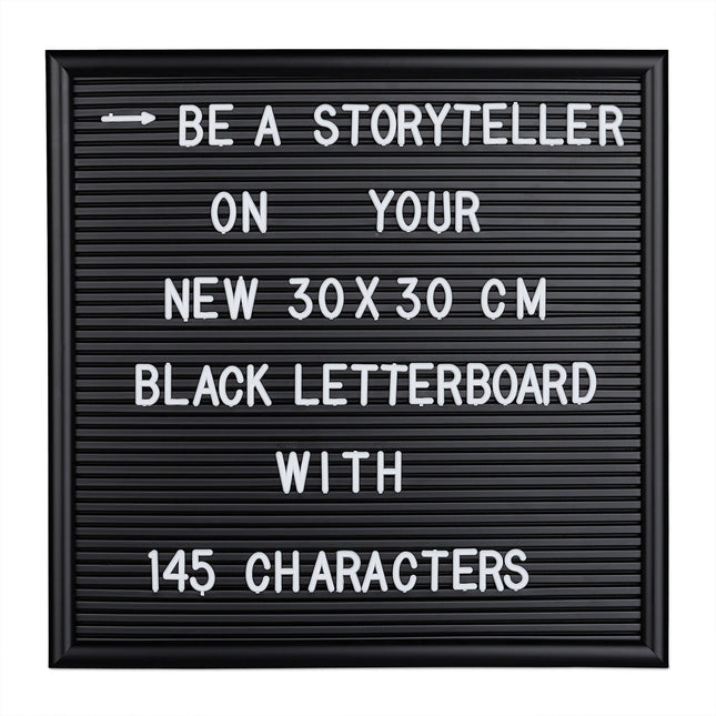 Letter Board 30x30 cm – 145 Characters, Framed