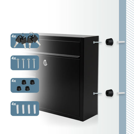 Letterbox, Wide Slot, Weatherproof Metal