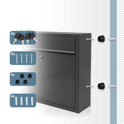 Letterbox, Wide Slot, Weatherproof Metal