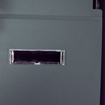 Letterbox with rack, magazine compartment & window, steel