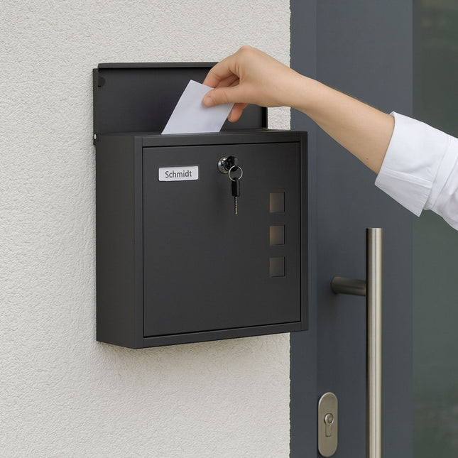 Letterbox with Viewing Window – Wall-Mounted, Iron, C4 Slot