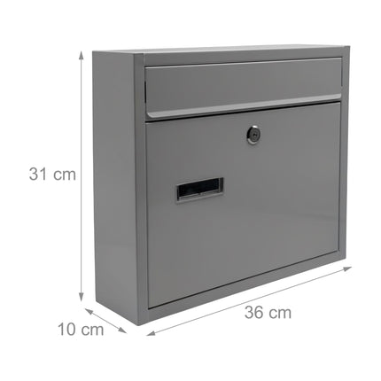 Letterbox with Wide Slot, Powder-Coated Metal