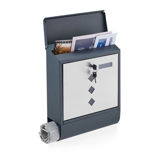 Letterbox with newspaper compartment