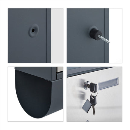 Letterbox with newspaper compartment