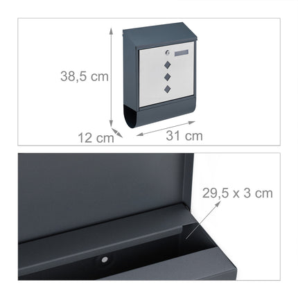 Letterbox with newspaper compartment