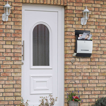 Letterbox with newspaper holder