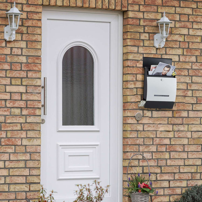Letterbox with newspaper holder