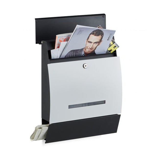 Letterbox with newspaper holder