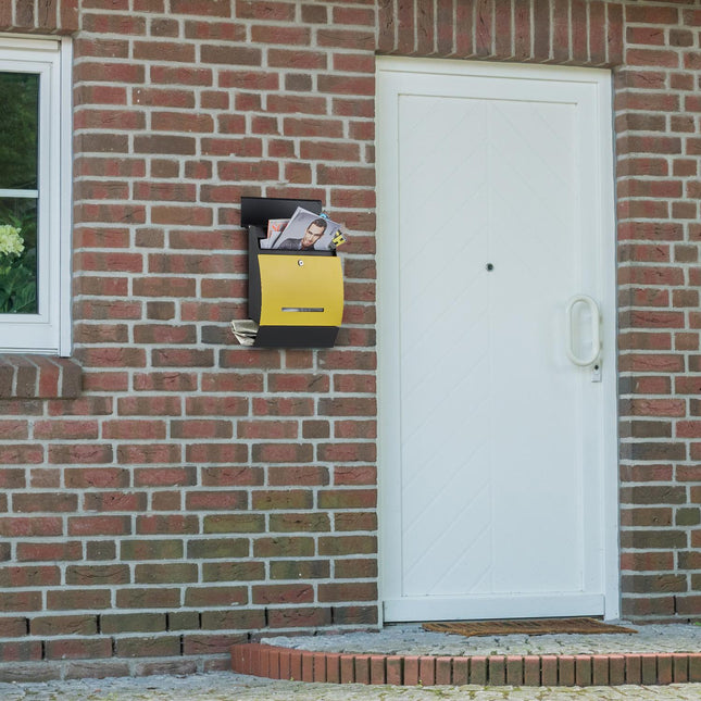 Letterbox with newspaper holder
