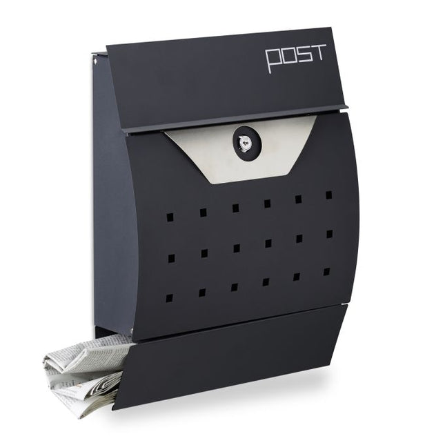 Letterbox with newspaper holder