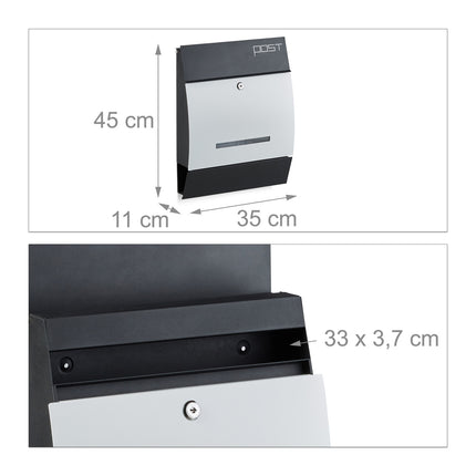 Letterbox with newspaper holder