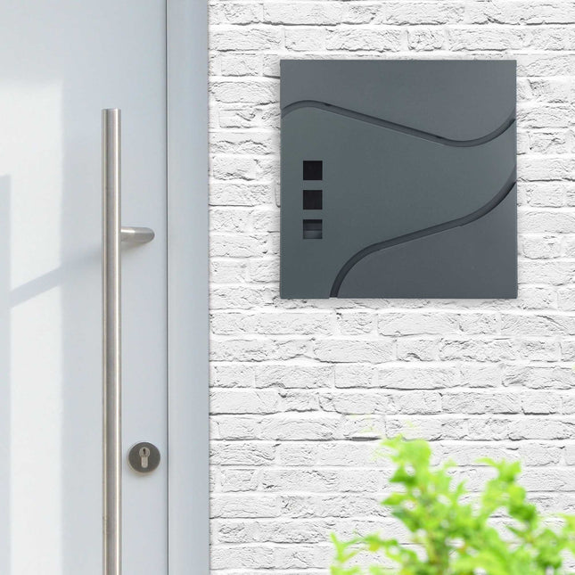Letterbox with newspaper holder anthracite grey