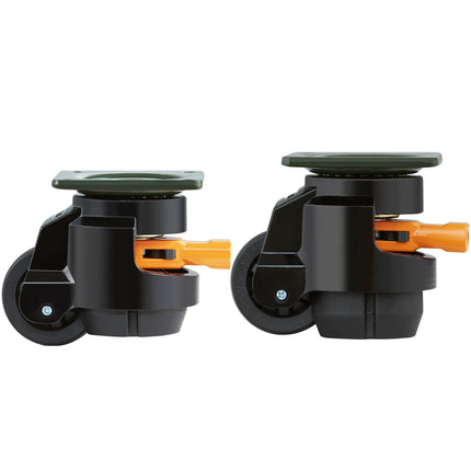 Leveling Casters Set of 4, 1100 lb, 2 in Swivel