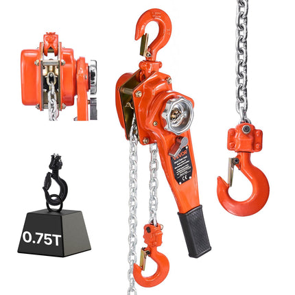 Lever Chain Hoist 0.75T, 3 m Lift, G80 Chain