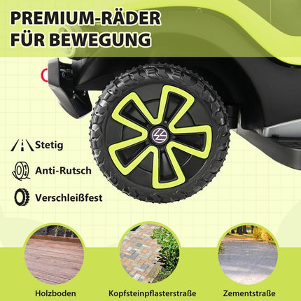 Licensed 3-in-1 Volkswagen ride-on car with triple adjustable push handle 96 x 40 x 93 Green