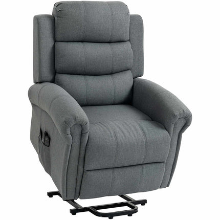 Lift Recliner Chair with Massage, Heat, Linen Look, Gray