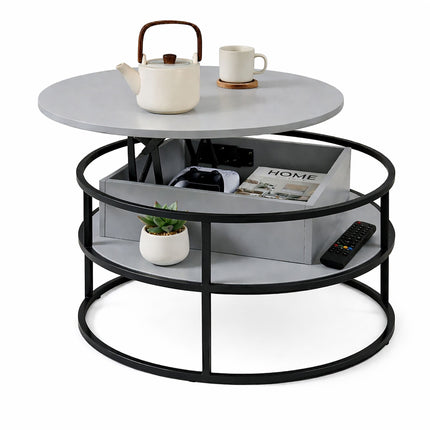 Lift-Top Coffee Table – Height-Adjustable Hidden Storage