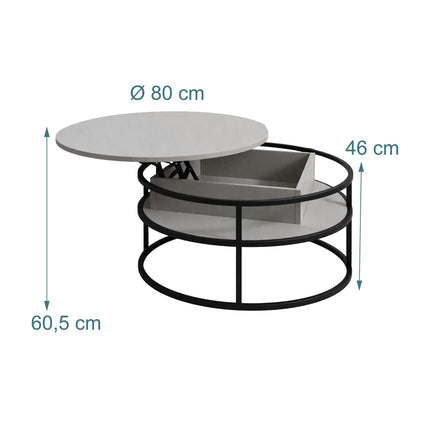 Lift-Top Coffee Table – Height-Adjustable Hidden Storage
