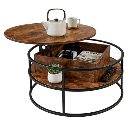 Lift-Top Coffee Table, Height-Adjustable Storage