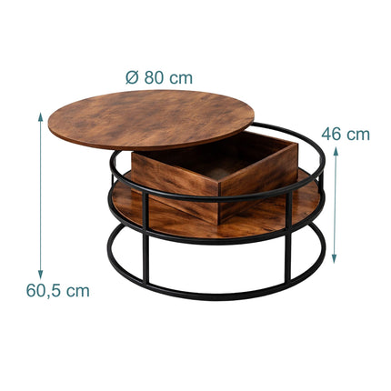 Lift-Top Coffee Table, Height-Adjustable Storage
