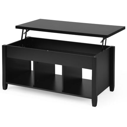 Lift-Top Coffee Table, Hidden Storage Cubes, Black