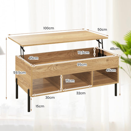 Lift-Top Coffee Table, Pneumatic Lift, Hidden Storage