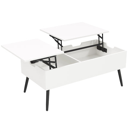 Lift-Top Coffee Table With Hidden Storage, 100 x 50 cm, White