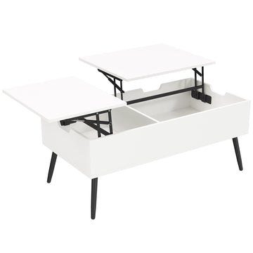 Lift-Top Coffee Table With Hidden Storage, 100 x 50 cm, White